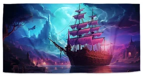 Sablio Uterák Magická plachetnica pod mesiacom - 30x50 cm
