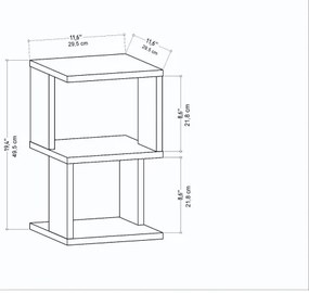 Nočný stolík ZUNA dub/biela
