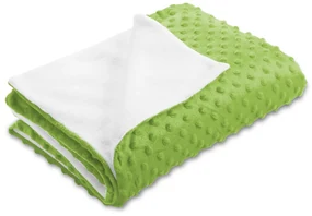 Biante Detská obojstranná deka Minky bodky/Polar MKP-007 Hráškovo zelená 75x100 cm