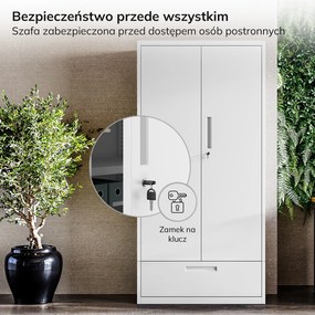 Kovová modulárna multifunkčná skriňa na podstavci biela MEGAN 1600 x 900 x 400 mm