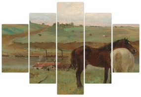 Obraz - Edgar Degas, Horses in a Meadow, reprodukcia (150x105 cm)