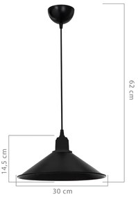 Čierne kovové stropné svietidlo ø 30 cm – Squid Lighting