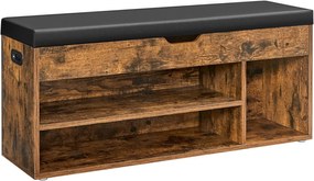 Botník s čalúneným sedením, 3 priehradky, 44x100x30cm