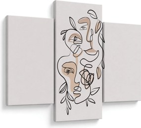Obraz - Line art tváre (90x60 cm)