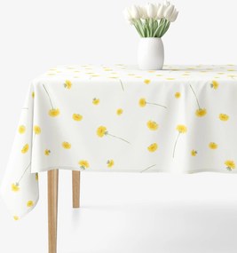 Goldea hranatý obrus 100% bavlnené plátno - púpavy 140 x 220 cm