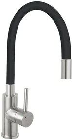 Drezová batéria Novaservis so silikónovým ramienkom čierna-nerez 70710,4C, 1 ks