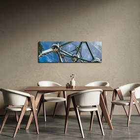 Obraz - atómium v Bruseli (s hodinami) (90x30 cm)