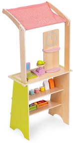 ECOTOYS Drevený detský stánok s pokladňou a váhou