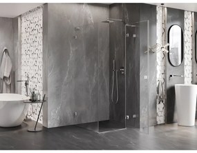 Mexen Lunar, L výklopný sprchový kút pravý 80 x 80 cm, 8mm číre sklo, chrómový profil, 834L-080-080-01-00-P