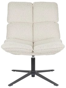 Krémové otočné kreslo z textílie buklé Bros – White Label