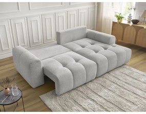 Svetlosivá ženilková rozkladacia/s úložným priestorom rohová pohovka (pravý roh/s leňoškou) Roxelane – Bobochic Paris