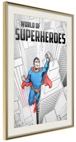 Artgeist Plagát - World of Superheroes [Poster] Veľkosť: 20x30, Verzia: Čierny rám