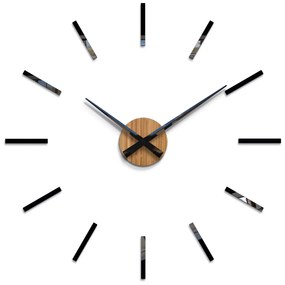 Nástěnné samolepící hodiny Cezar 65 cm černé/hnědé