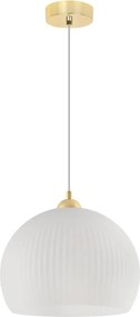 Závesné svietidlo Riffle 5, 1x biele sklenené tienidlo, g