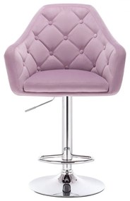 LuxuryForm DESIGN Barová stolička ANDORA VELUR na striebornom tanieri - levanduľa