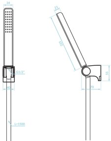 Kuchinox ARES, ručná bodová sprchová súprava, čierna matná, LAV-NKS_70AD
