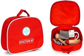 ECOTOYS Detská drevená sada lekára - lekársky kufrík 9ks
