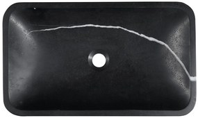 Sapho Sapho, BLOK kamenné umývadlo 60x11x35 cm, čierny Marquin, matný, 2401-39