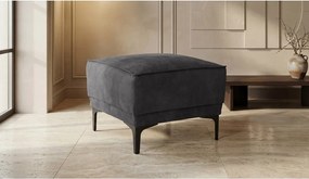 Antracitový taburet z imitácie kože Copenhagen – Scandic