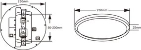 Top Light-LED Stropné svietidlo so senzorom REVIT LED/9/12/18W/230V 3000/4000/6500K pr. 23 cm