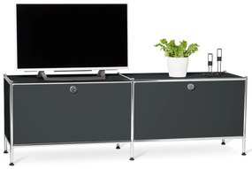 Kovová nízka skrinka »CN3« s výklopnými priehradkami, čierna