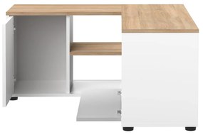 TV stolík v dekore duba v bielo-prírodnej farbe 90x45 cm Angle – TemaHome
