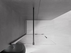 Mexen Velar, posuvné dvere do otvoru typ Walk-In 75 cm, 8mm číre sklo, čierna matná, 871-075-000-03-70