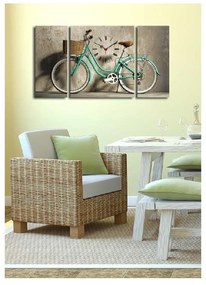 Nástenné obrazové hodiny Bicykel, 84 × 45 cm