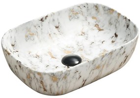 Mexen Rita umývadlo na dosku 45 x 32 cm, biely kameň - 21084595