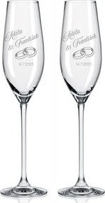 Svadobné poháre na sekt Rings 2 ks