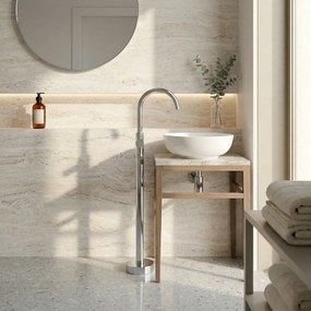 Rea Lungo, voľne stojaca umývadlová batéria, chrómová, REA-B4306