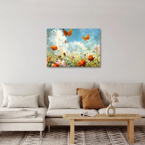 Obraz - Motýle na letnej lúke (70x50 cm)