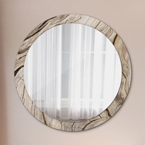 Okrúhle ozdobné zrkadlo Popraskané drevo fi 90 cm