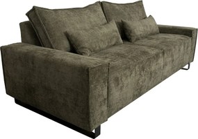 Trojmiestna pohovka Cassino, olivovo zelená tkanina