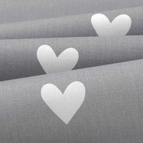 Goldea detské bavlnené obliečky do postieľky - srdiečka na sivom 90 x 130 a 40 x 60 cm