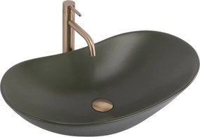 Rea Royal, umývadlo na dosku 615x355x155 mm, zelená matná, REA-U6372