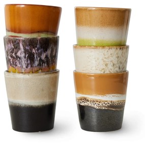 HK living Kameninový hrnček 70's Soil 180 ml - set 6 ks
