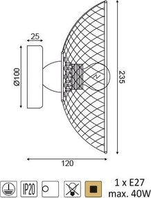 ACA DECOR Svietidlo KOBE 40W/E27/230V/IP20