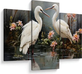 Obraz - Žeriavy biely (90x60 cm)