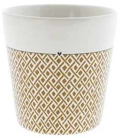 Bastion Collections Porcelánová šálka Check in Caramel  240 ml