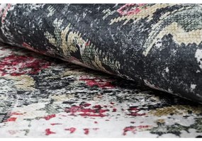 ANDRE 1816D umývací koberec kvety vintage protišmykový - biely / červený Veľkosť: 160x220 cm