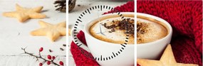 Obraz - Cappuccino (s hodinami) (90x30 cm)