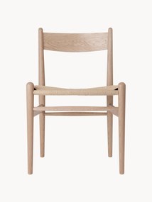 Drevená jedálenská stolička's ručne tkaným sedadlom CH36