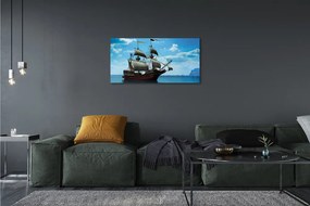 Obraz canvas Loď oblohy zatiahnuté morská 140x70 cm