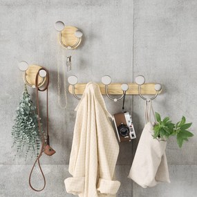 Biely prírodný hliníkový nástenný vešiak Melody - Umbra