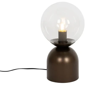 Stolná lampa Hotel Chic tmavá bronzová s čírym sklom - Pallon Trend