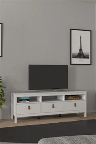 Biely TV stolík SALOMO s 3 zásuvkami