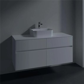 VILLEROY &amp; BOCH Collaro závesná skrinka pod umývadlo na dosku (umývadlo v strede), 4 zásuvky, 1200 x 500 x 548 mm, White Matt, C09700MS