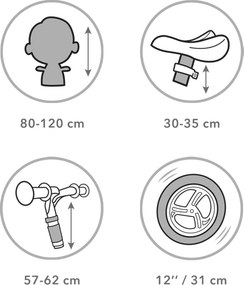 Balančný bicykel Kidwell REBEL Ružový pre dievčatá 3–4 roky, 12" EVA kolesá