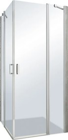 Roltechnik Outlet Štvorcový sprchový kút LYE4+LYE4, strieborný - bez vaničky ROTH-Variant: rozmery: 75x75 cm - (LYE4/750_LYE4/750), ROTH-Profily: pro…